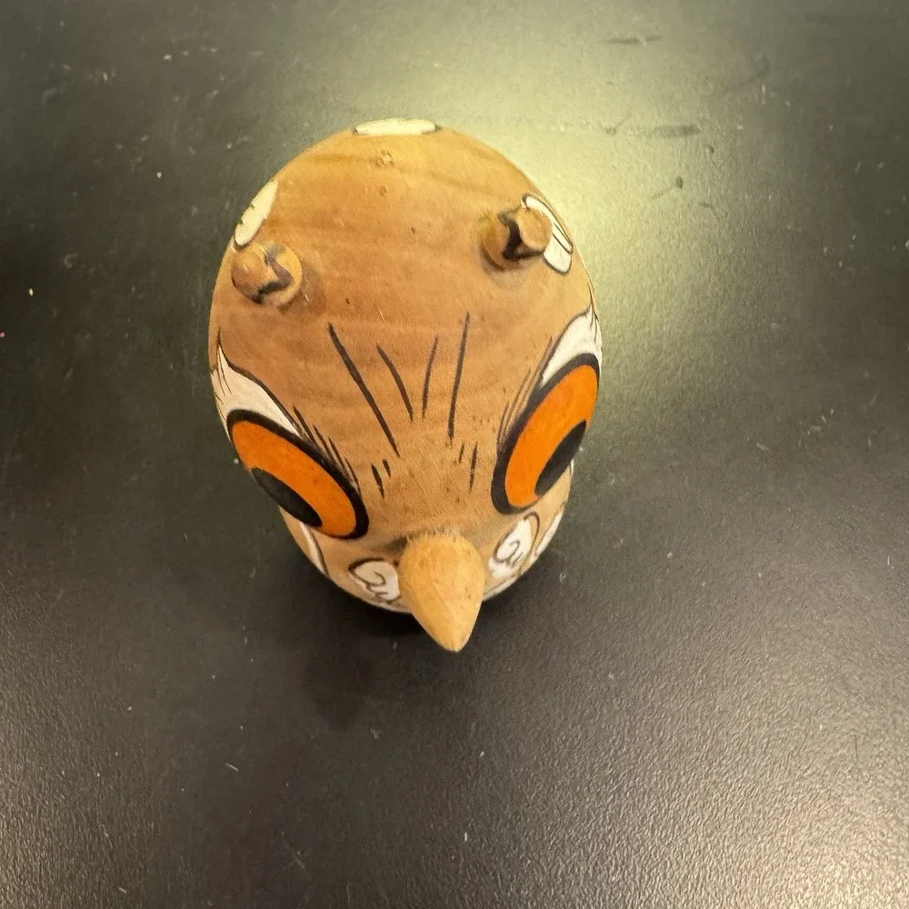 Wooden‎ Owl Trinket Box Figurine Hand Painted Vintage Russian Nesting Doll